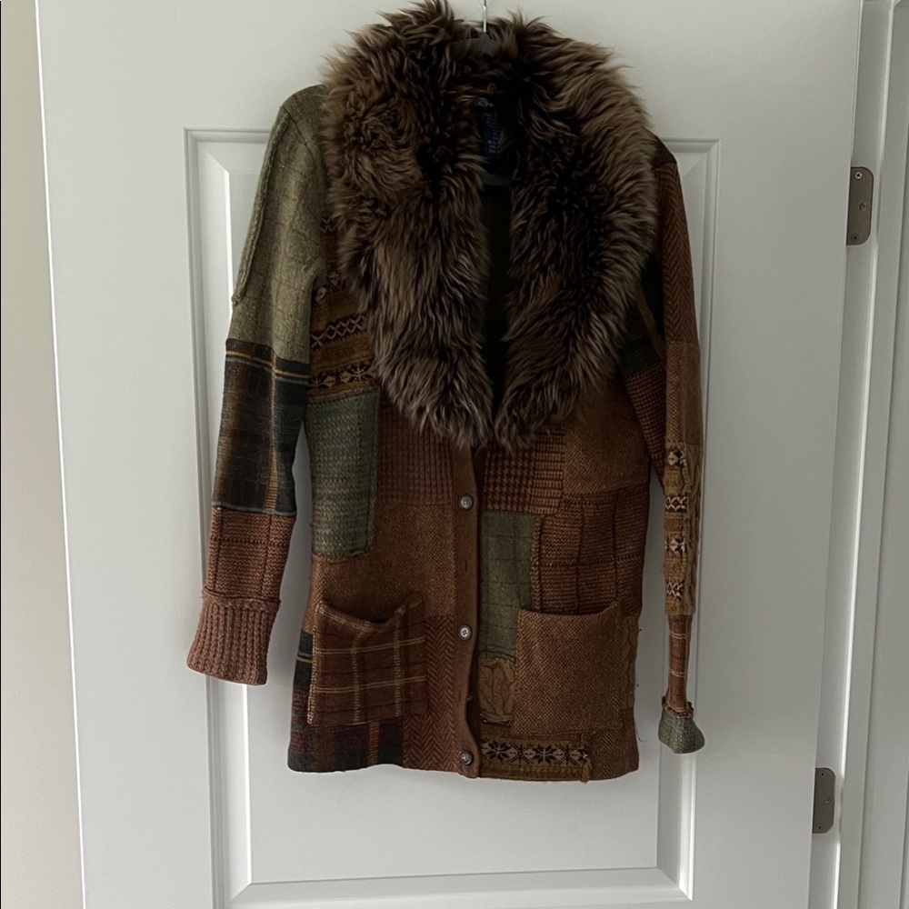 Ralph Lauren Blue Label Multicolor Patchwork Cardigan